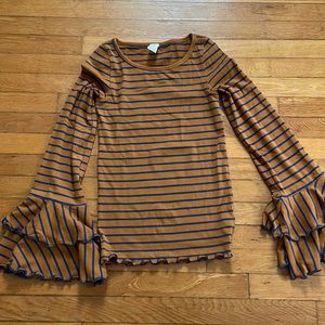We the free stripes ribbed top size small new